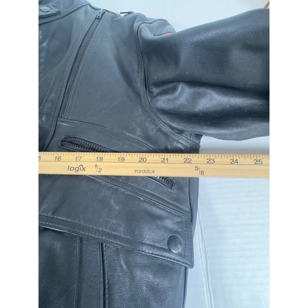 Vintage‎ Hein Gericke Leather Motorcycle Jacket Mens 46 Black 1995 Sturgis